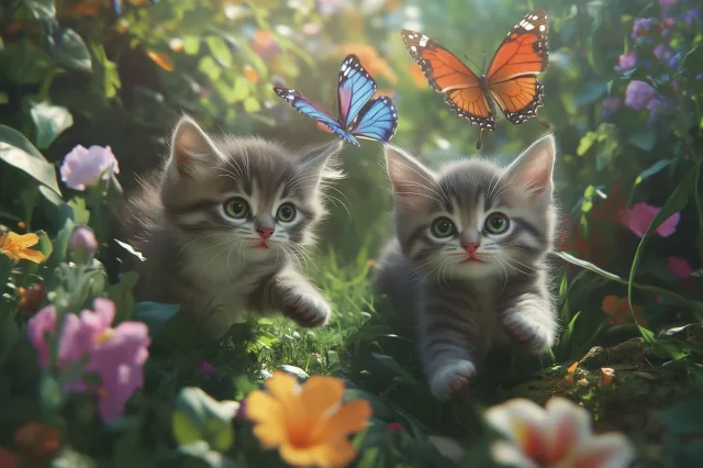 Alluvia Extra Grote A1 Kitten Poster Grijs