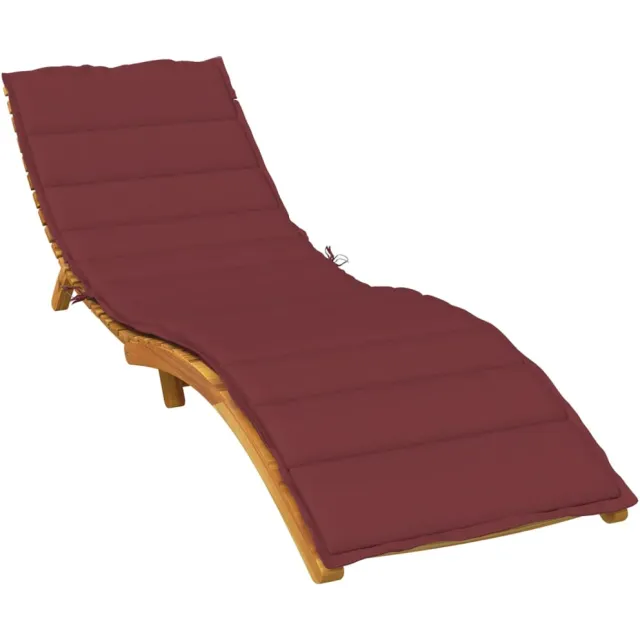 vidaXL Ligbedkussen 200x60x4 cm stof gemêleerd wijnrood