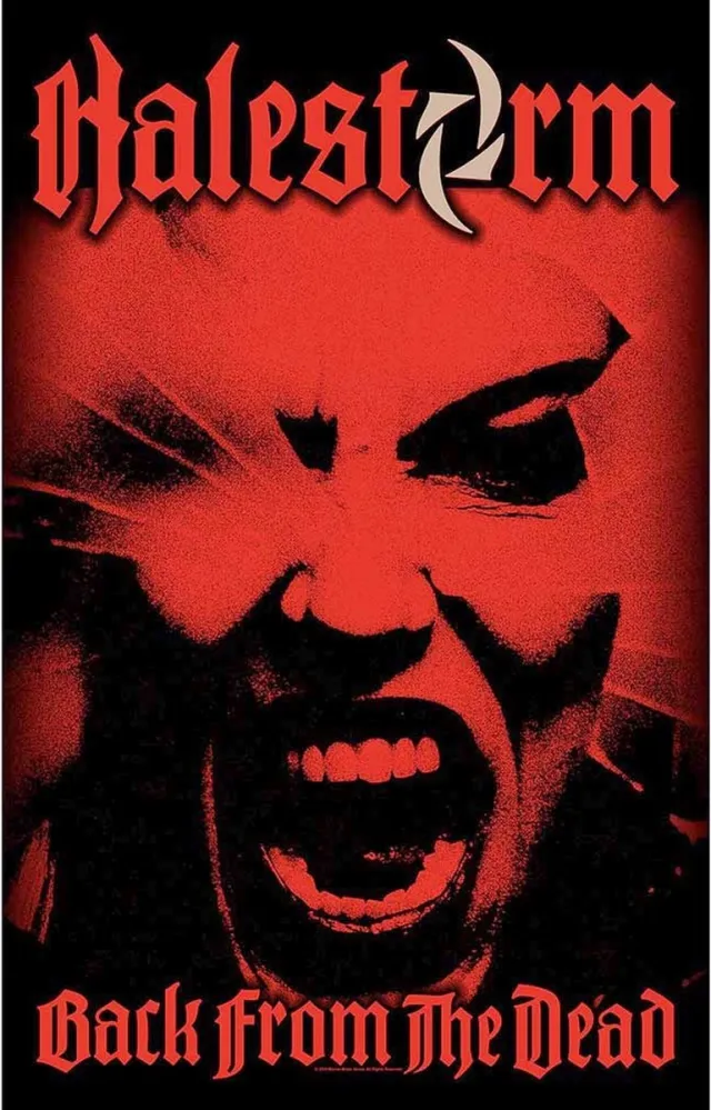 Rock Off Halestorm - Back From The Dead Textiel Poster - Rood/Zwart