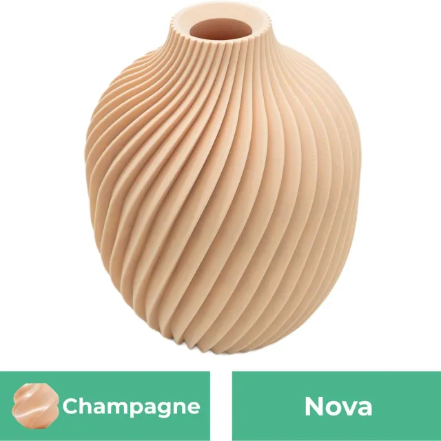Lovora Nova moderne vaas – Decoratieve vaas - Champagne - 3d geprinte vaas – geschikt voor droogbloemen - 30CM