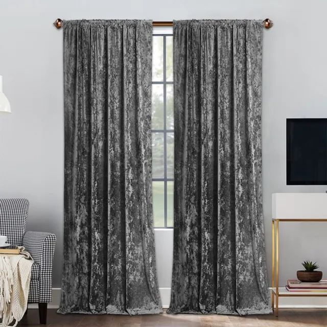 Qelus Fluwelen Gordijnen Verduisterend - Lichtwerend & Geluiddempend - Zacht Fluweel voor Slaapkamer Woonkamer - 2 Stuks(Grijs, B140 x H260cm) Grijs-2stuks