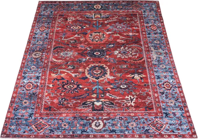 Veer Carpets Vloerkleed Abad 160 x 230 cm - Vintage Design Vloerkleed met Klassiek Ornamentenpatroon Rood