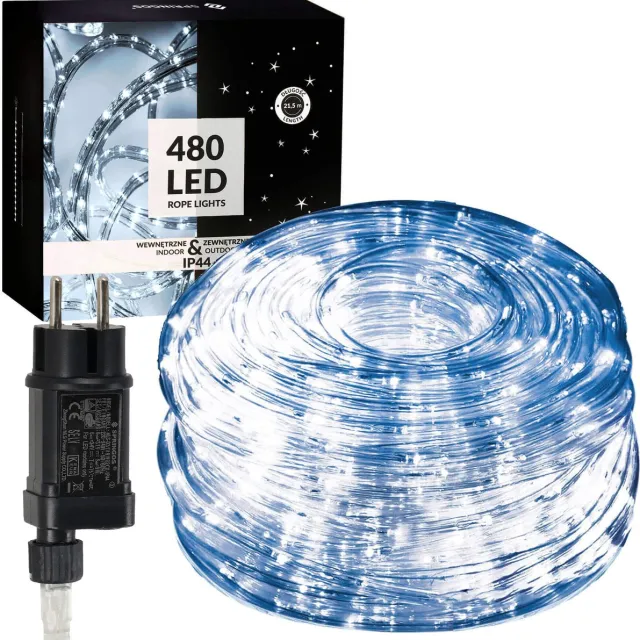 springos Lichtslang | Lichtsnoer | Lichtsnoer Binnen | Lichtsnoer Buiten | Lichtslinger | 20 m | Koel Wit | 480 LED