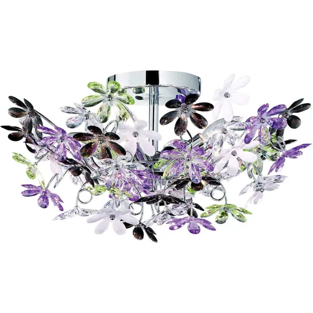 RL LIVE YOUR LIGHT REALITY FLOWER - Plafondlamp - Chroom - excl. 4x E14 4 W - Patroon bescherming