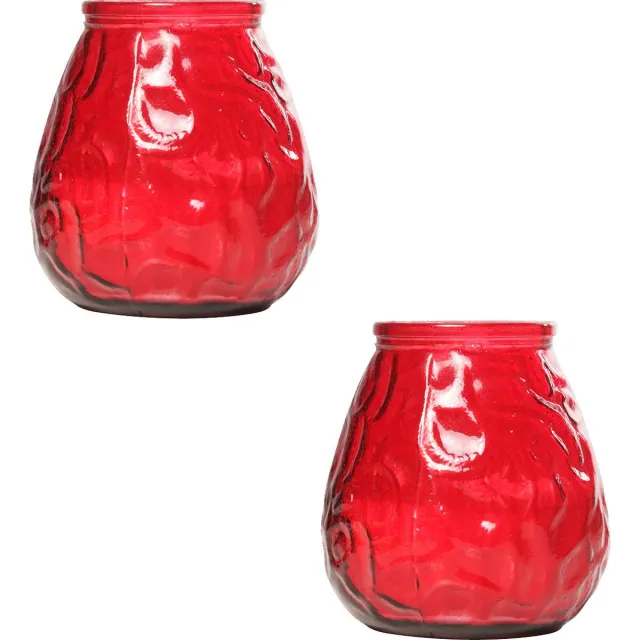 Cosy&Trendy Cosy & Trendy lowboy tafelkaars - 2x - rood - 40 Branduren - 10 cm