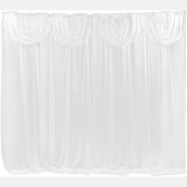 Happiq Sluiergordijnen – Voor slaapkamer, woonkamer en thuisbruiloften – Decoratieve gordijnen – Wit, 300 cm lang White