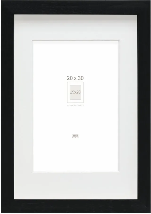 Deknudt Frames Fotolijst - zwart met passe-partout - 15x20 / 20x30 cm