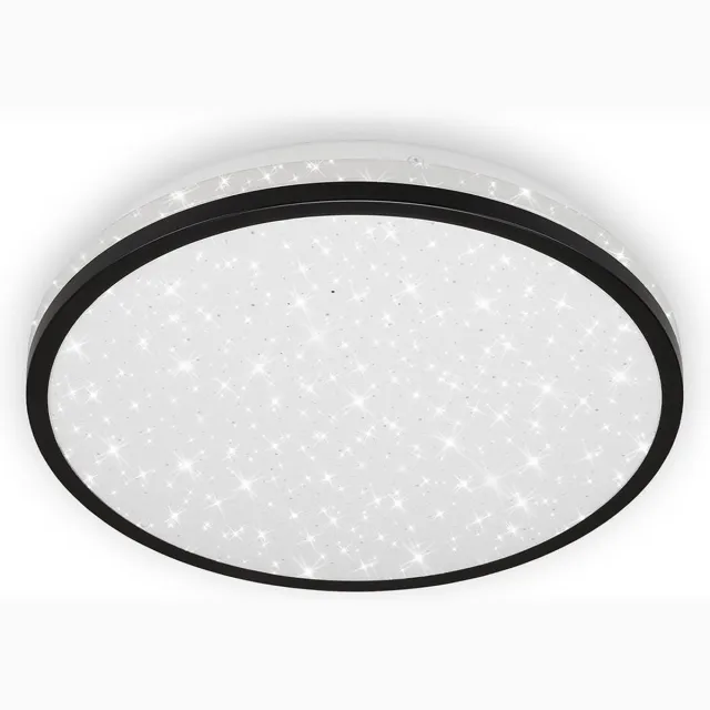 Briloner ACORUS - LED Plafonniére - plafondlamp - 3403- 015 - sterrenhemel-effect - neutraal wit 4000K - 12W - 1200 lm - IP20 - 25.000 uren - Ø28 x 7 cm zwart
