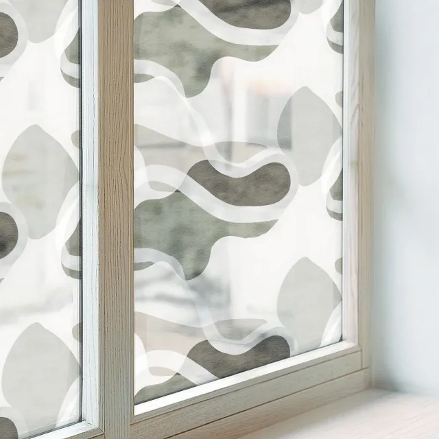 Coloray Privacy Folie Raam - Organisch patroon Anti inkijk Raamfolie Glas in Lood - 200x116 cm - Wit Melkglas Folie - Zonwerende Raamfolie - Voor de woonkamer, slaapkamer en kantoor - Privacy Folie Raam Glas in Lood Wit - Organisch patroon