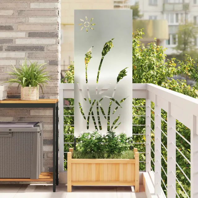 vidaXL Tuin Privacy Screen Zilver 50 x 140 cm Gegalvaniseerd staal