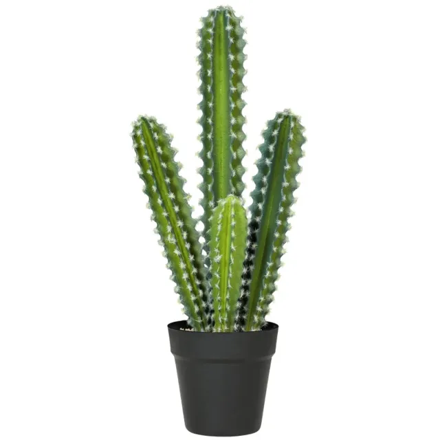 ZYLARO Kunstcactus - 53 cm - Inclusief pot - Voor thuis en kantoor Groen