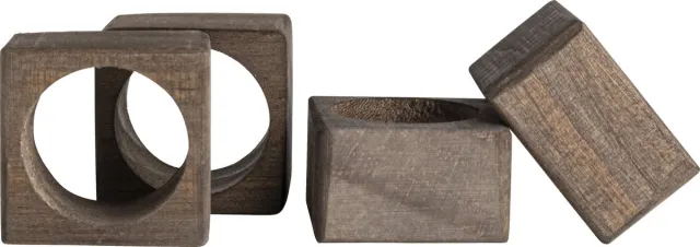 Gusta Servetringen vierkant - Set 4 stuks - Hout bamboe