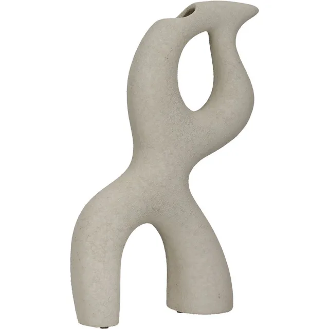 Gilde handwerk Decoratieve Vaas - Florenz - Vaas - Bloemenvaas - Keramiek - Creme - 10x28x40cm