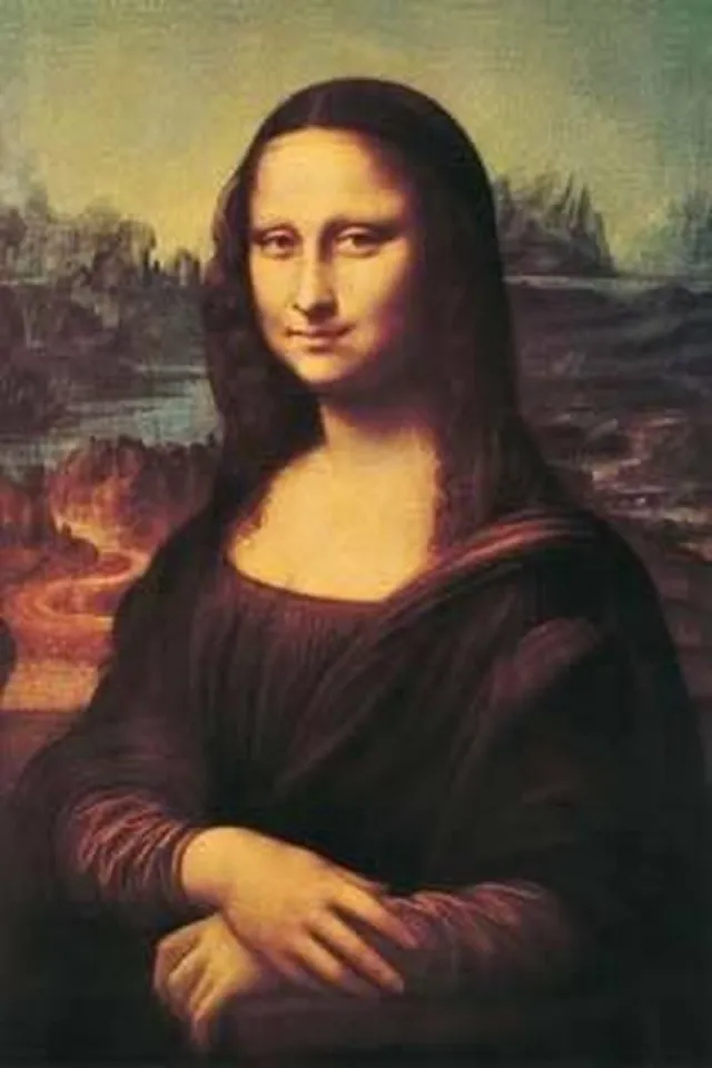 Posterpoint Mona Lisa poster - Leonardo da Vinci - Kunst - Luxe uitvoering - 50 x 70 cm blauw
