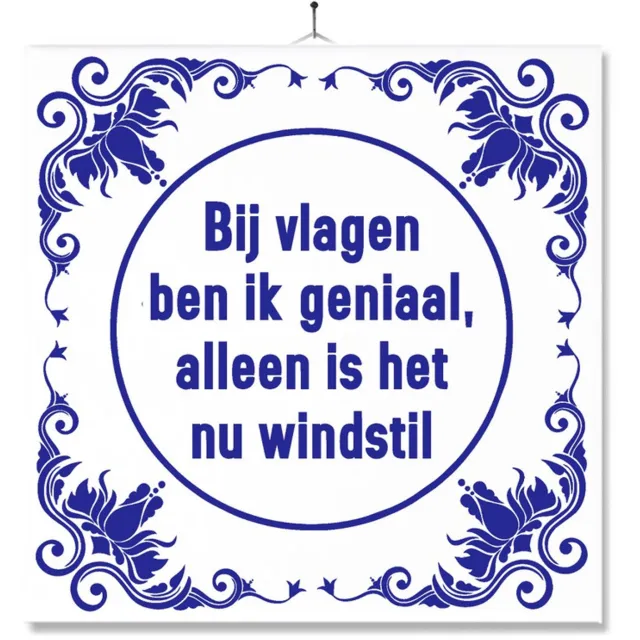 MC Living Tegel Met Opdruk | Grappig | Humor | Verjaardag kado | Toilet WC | Bij vlagen ben ik geniaal Multi-Color