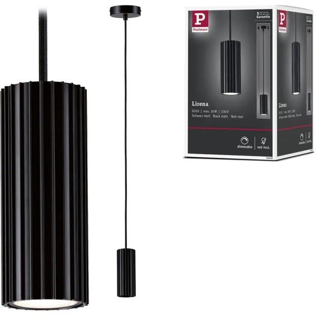 Paulmann Hanglamp Lirena GU10 max. 10W Zwart mat Metaal
