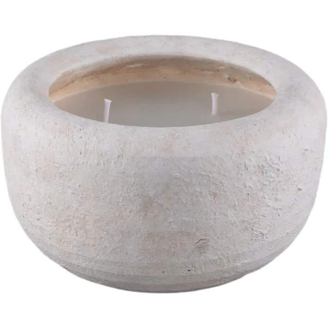 PTMD Sarai White Cement Outdoor Candle Rounded Wit