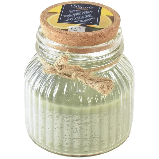 Viana Geurkaars in glas Citronella kaars olijfgroen H11,5cm Groente