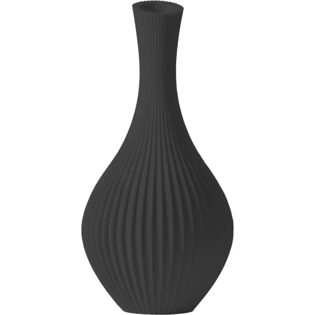 Layvo ELORI Vaas - Zwart - D13 x H25 cm - droogbloemen vaas - japandi - gerecycled plastic