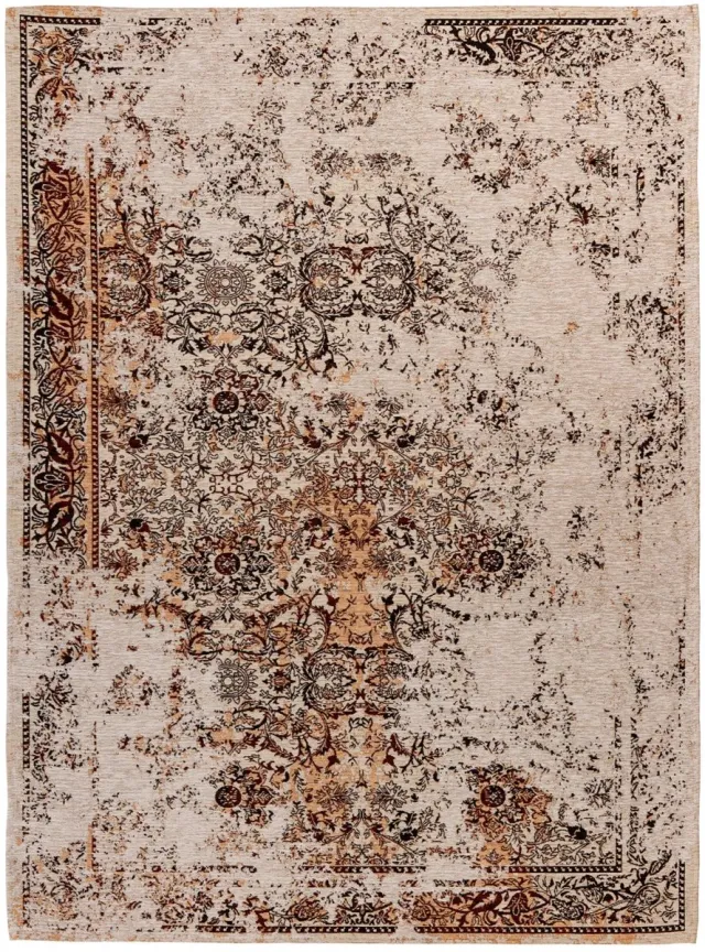 Padiro elegant laagpolig vloerkleed 120 x 180 cm - crème / offwhite - oosters vintage patroon - voor vloerverwarming - van polyester, modacryl en katoen beige