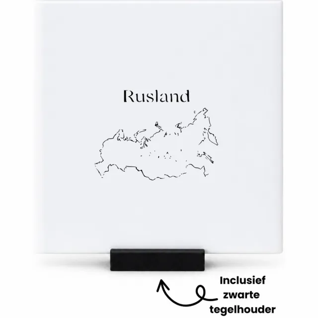 Hacebo Rusland tegeltje met tegelhouder - Piloot - Toeristen - tegeltjes met tekst - Must go - Russia travel guide - Accessoires - Cadeau - Gift - Geschenk - spreuktegels - 10.8x10.8 CM Wit