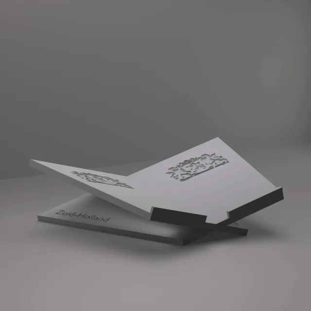 3d-gezellig Boekenstandaard Zuid-Holland - Boekensteun - Boekenhouder - Book Holder - 37*25*10 cm - Grijs - 100% gerecycled PLA (bioplastic)