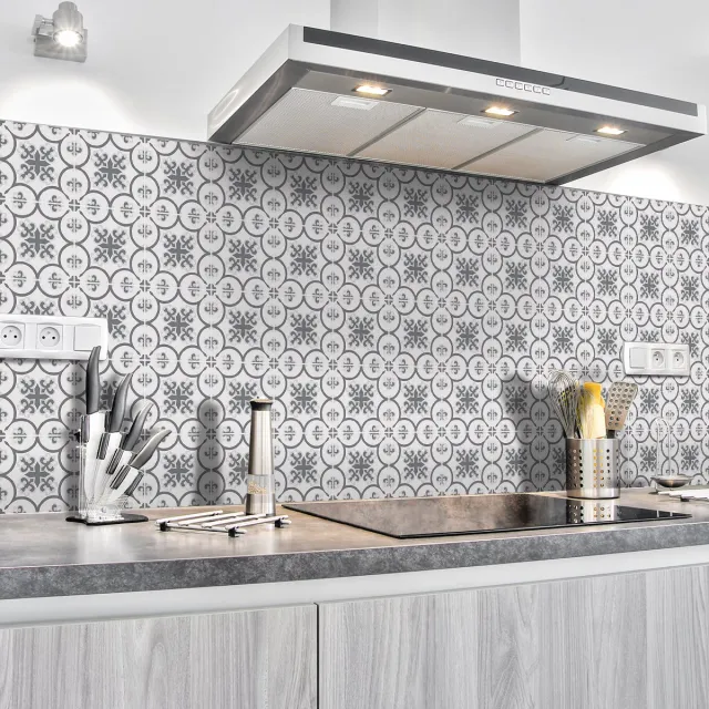 Ambiance Sticker Zelfklevende tegelmuurstickers voor keuken en badkamer - 30 cementtegelstickers (Azulejos Diaz) - 30 stickers 10x10cm Multi color