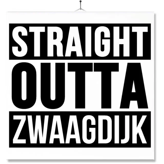 MC Living Tegel Met Opdruk | Geschenk | Wc | Toilet | Straight Outta Zwaagdijk Multi-Color