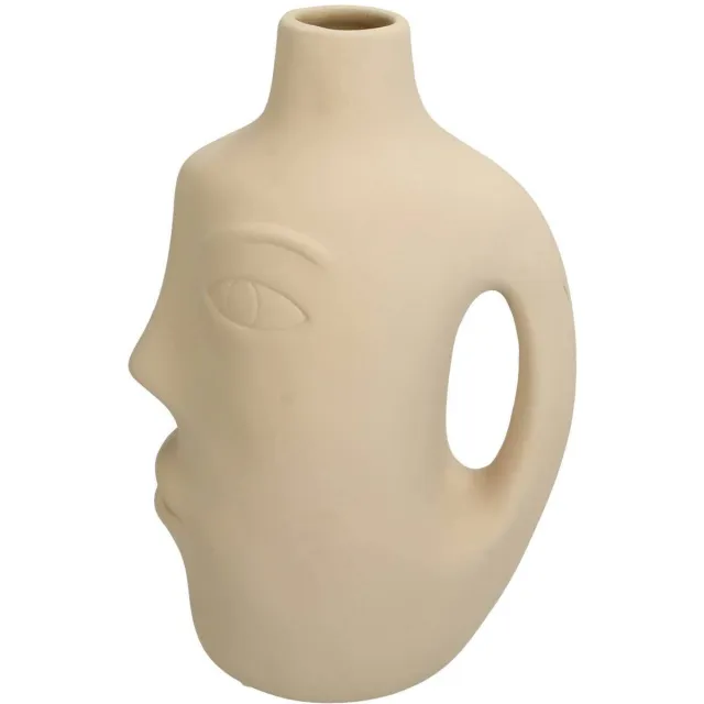 SVJ Home Decorations Fine Vaas - 18 x 11 x 28 cm - Aardewerk - Beige