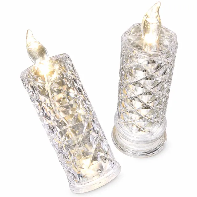 SWGOTA Sfeerverlichting met led kaarsen: witte rozenkaars, 5,3 x 15,5 cm, klein model zonder voet, in bedrukte doos