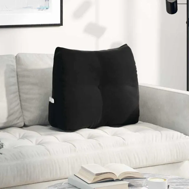 vidaXL Rugkussen Zwart 60 x 50 x 24 cm Fluweel