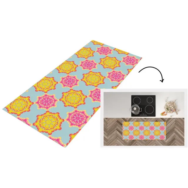 KitchenYeah Keukenloper - Keukenmat vinyl Flower Power - Design - Hippie - Keukenmatten loper - Keuken vloerkleed tapijt, foto 2