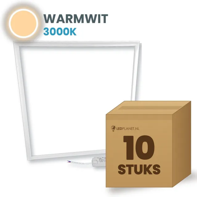 Tsong LED Lijstpaneel 60x60 cm - 10 stuks - 36W - Warmwit 3000K - 3420 lm - CRI80 - 230V