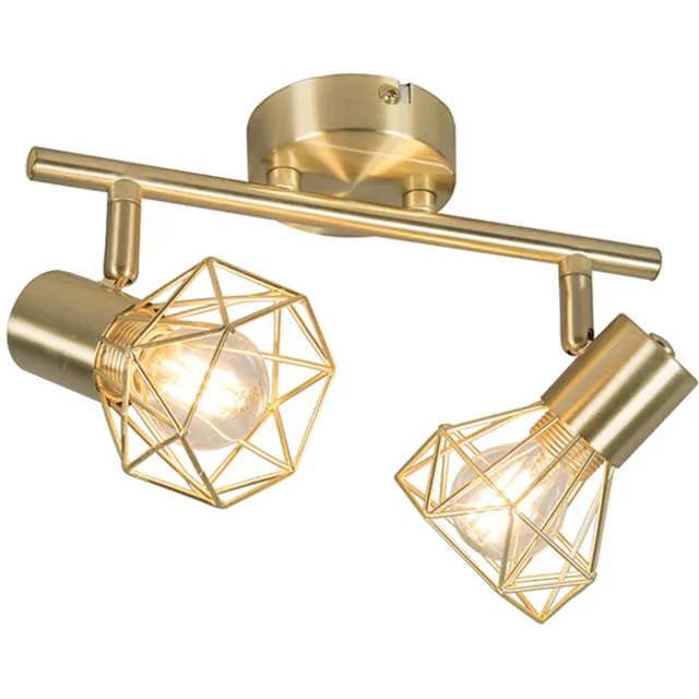 QAZQA mosh sl - Plafond spot - 2 lichts - H 185 mm - Goud/messing