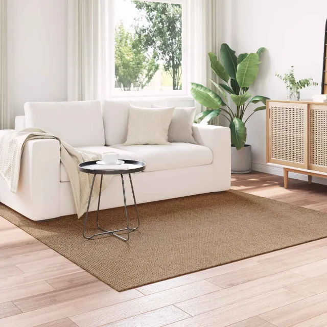 vidaXL Binnen- en buitentapijt AGIRA Naturel 120 x 120 cm Polyester, foto 2