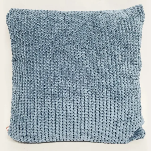 Unique Living Kussenhoes - Blauw - zachte ribstof - 43 x 43 cm