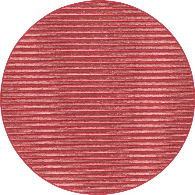 Snapstyle Gestreept Berber vloerkleed Marta rond Rood
