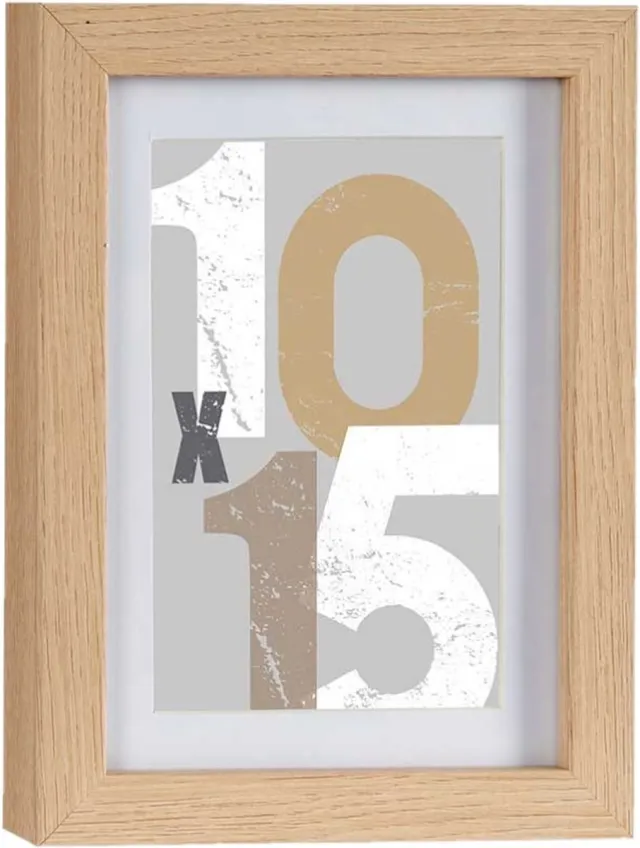 Arte r Houten fotolijst bruin - 13 x 18 cm - met passe-partout - stevig hout - stijlvolle decoratie