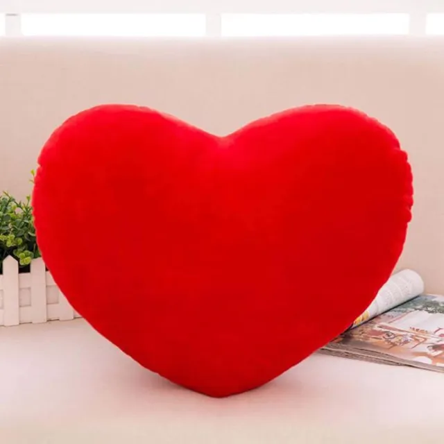 Unyqoos Decoratief Rood Hartvormig Kussen van Zacht Pluche voor Woonkamer en Slaapkamer, 40 cm