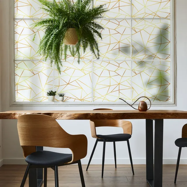 Ambiance Sticker Privacy raamfolie - Decoratief geometrisch patroon - Stickers voor ramen en douchedeuren - 40x200cm