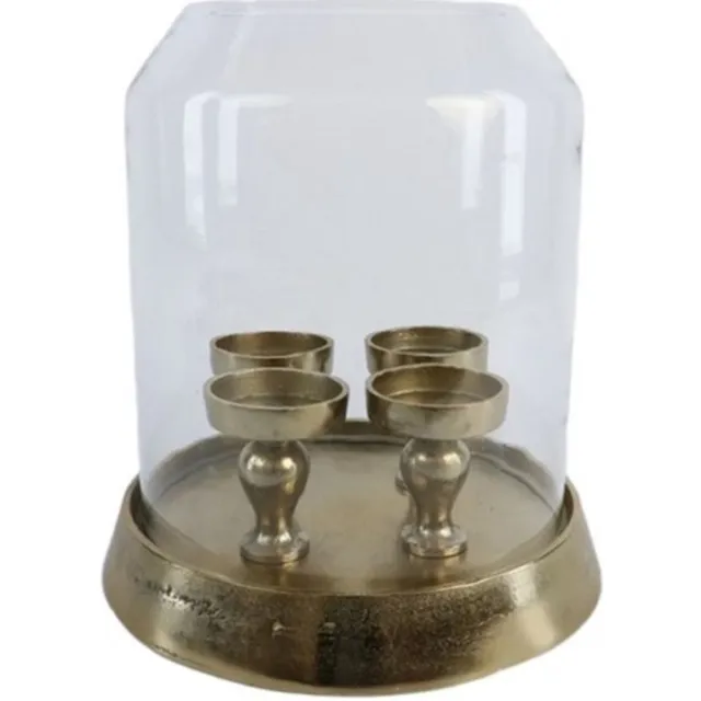 HBX Natural Living Kaarshouder/kandelaar goud exclusief naturel living kerst geschenk decoratie