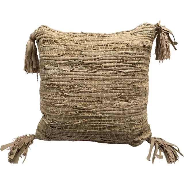 Rocaflor Kussen - Beige - Leer - Gerecycled - 45x45cm