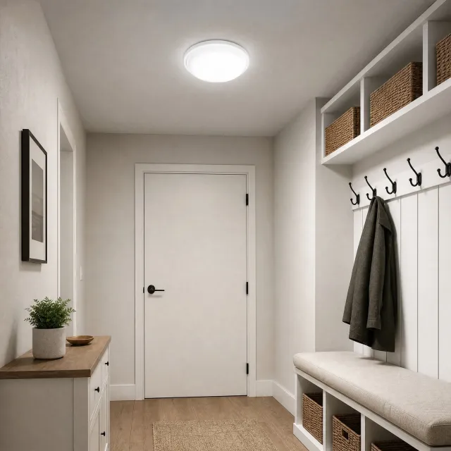 Froadp 2PCS 15 W plafondlamp met bewegingssensor, 220-240 V, wit licht, detectiebereik 0,8-8 m, flikkervrij en niet-verblindend, bevat geen UV-straling, geschikt voor slaapkamers, kelders en trappenhuizen