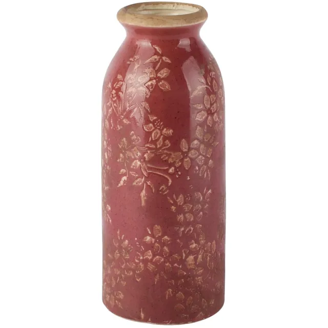 dekoratief Deco vaas 'Antique Terra', keramiek, 8x8x20cm | A265481 rood