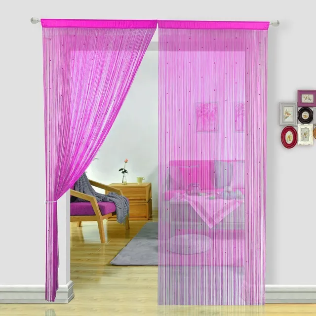 Unyqoos Kleurrijk Kralengordijn voor Deuren en Interieur Decoratie, Textiel, 90 x 245 cm, Roze