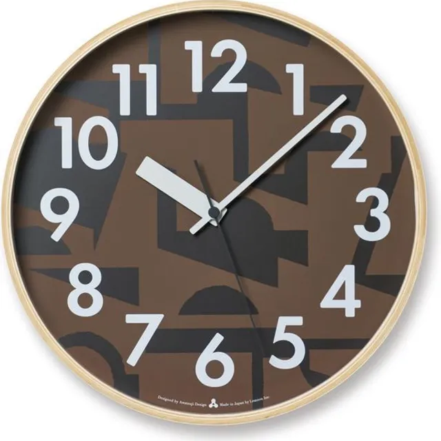 Lemnos Houten Wandklok Bruin Bruin, zwart