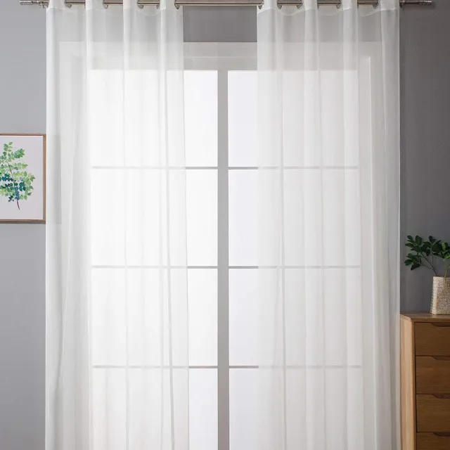 Ibenzoa Transparante Vitrageset van 2 Stuks met Loodverzwaring voor Woonkamers wit