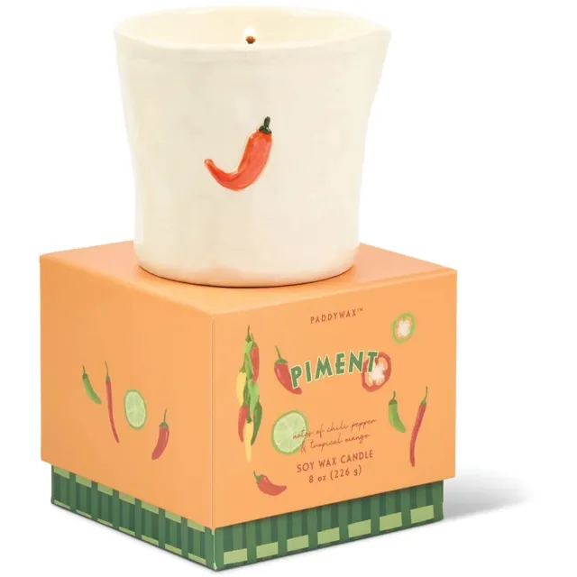 Paddywax Geurkaars Bistro Piment - keramiek 227 gr. gebroken wit