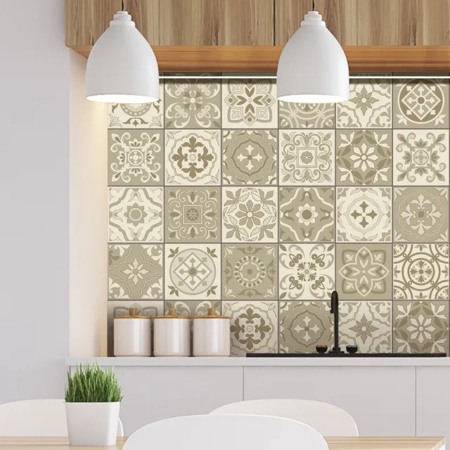 Ambiance Sticker Zelfklevende tegelmuurstickers voor keuken en badkamer - 30 Ennio Azulejos tegelstickers - 30 stickers 10x10cm Multi color