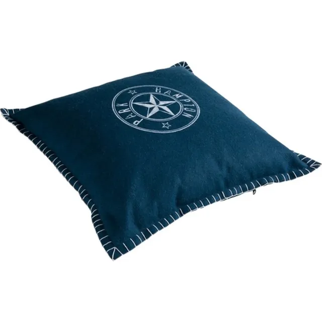Linen & More Hampton Gevuld Kussen | 45 X 45 | Sierkussen Voor Woonkamer Of Slaapkamer Blauw